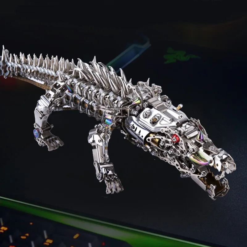 

Mechanical crocodile trendy ornaments, metal assembly models, DIY, handmade metal toys, 3D three-dimensional puzzles