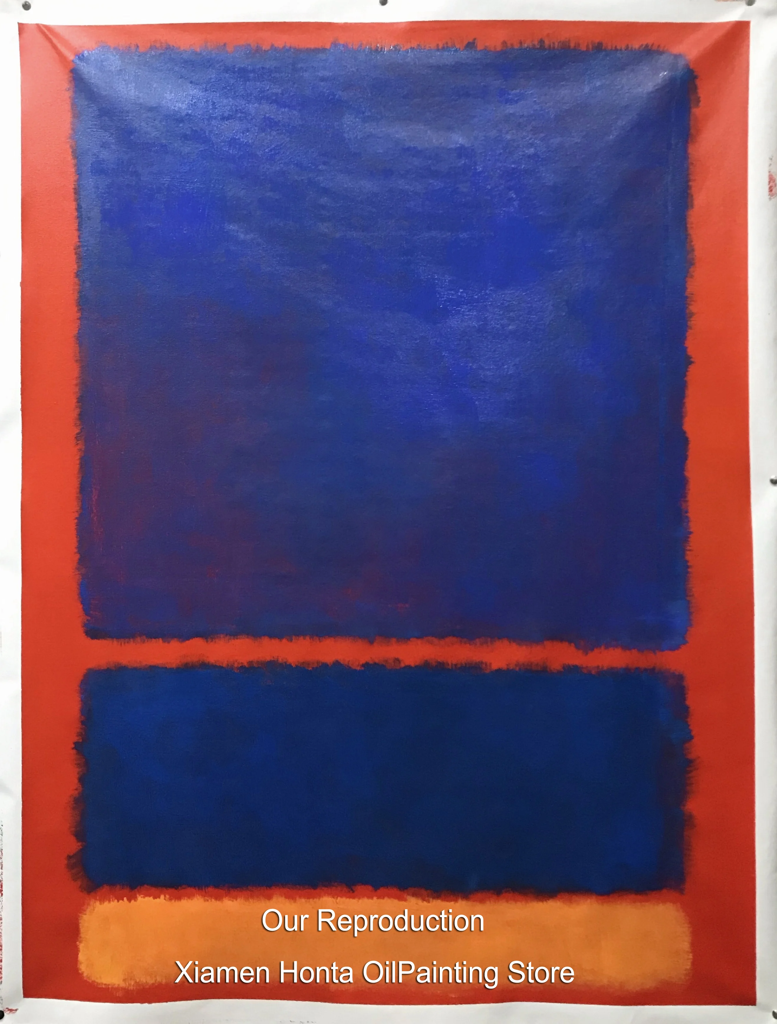 100% handmade high quality Abstract Oil Painting Reproduction on Linen Canvas,Blue Orange Red by Mark Rothko,Museum Quality