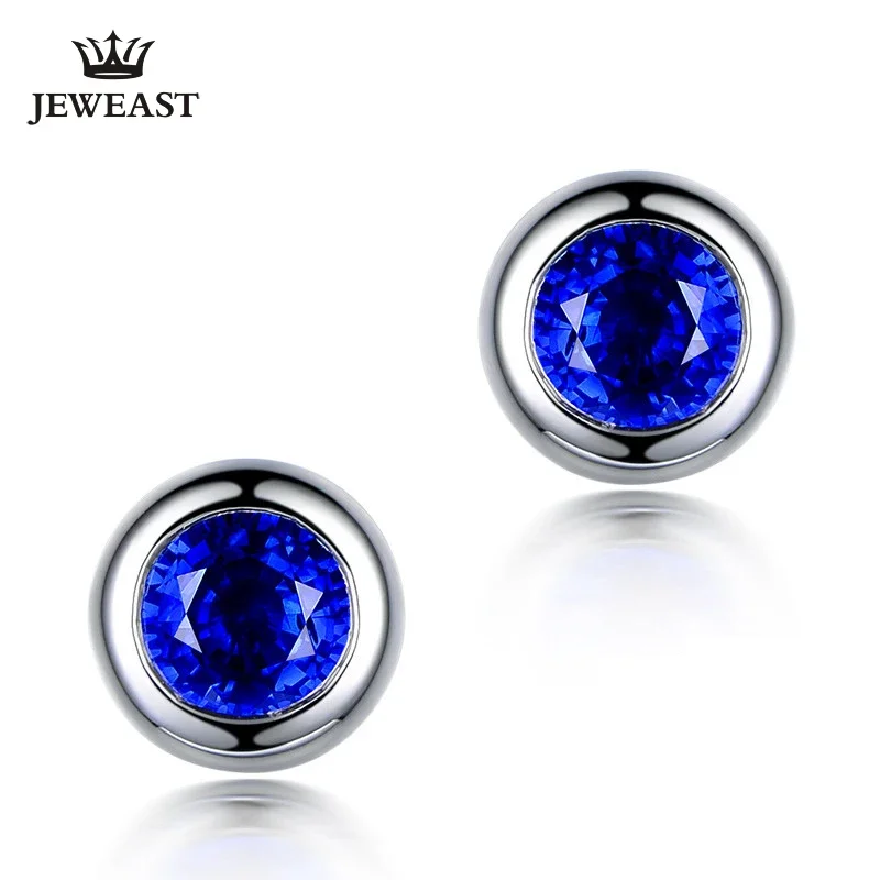 

Natural sapphire 18K Pure Gold Earring Real AU 750 Solid Gold Earrings Diamond Trendy Fine Jewelry Hot Sell New 2025