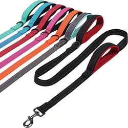 Double Handle Dog Leash, Double-Sided Reflective Night Safety, Heavy Duty For And Extra Large And Me