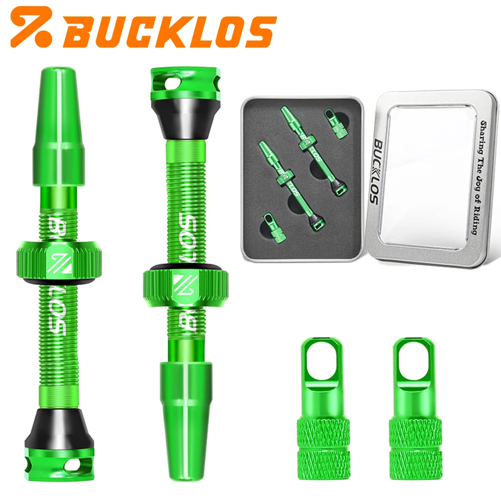 BUCKLOS Fahrrad Tubeless-Ventil 40mm 44mm CNC-Fahrradventile für Tubeless-Reifen Presta-Ventile für Rennrad und Gravel-Bike F/V-Ventile