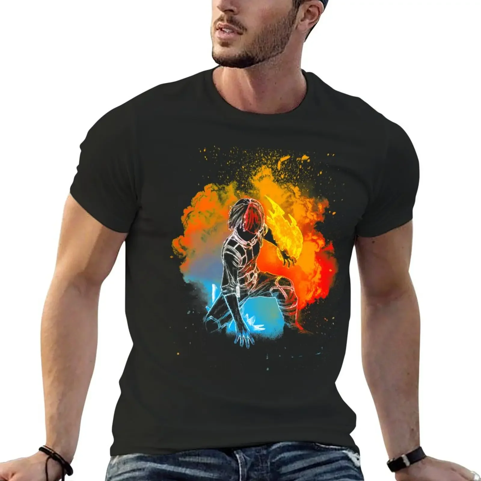 

me de la glace et du feu T-Shirt blue archive street wear customs design your own baggy shirts t shirt men 100℅ cotton