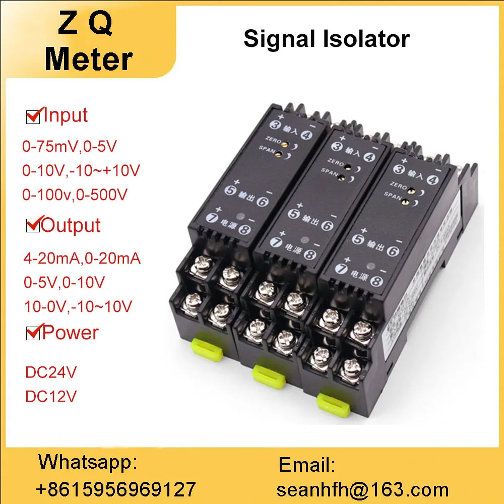 Intelligent signal isolator 1 in 2 out 4-20MA 10V5V analog conditioning module 1 in 1 out DC12/24V power supply