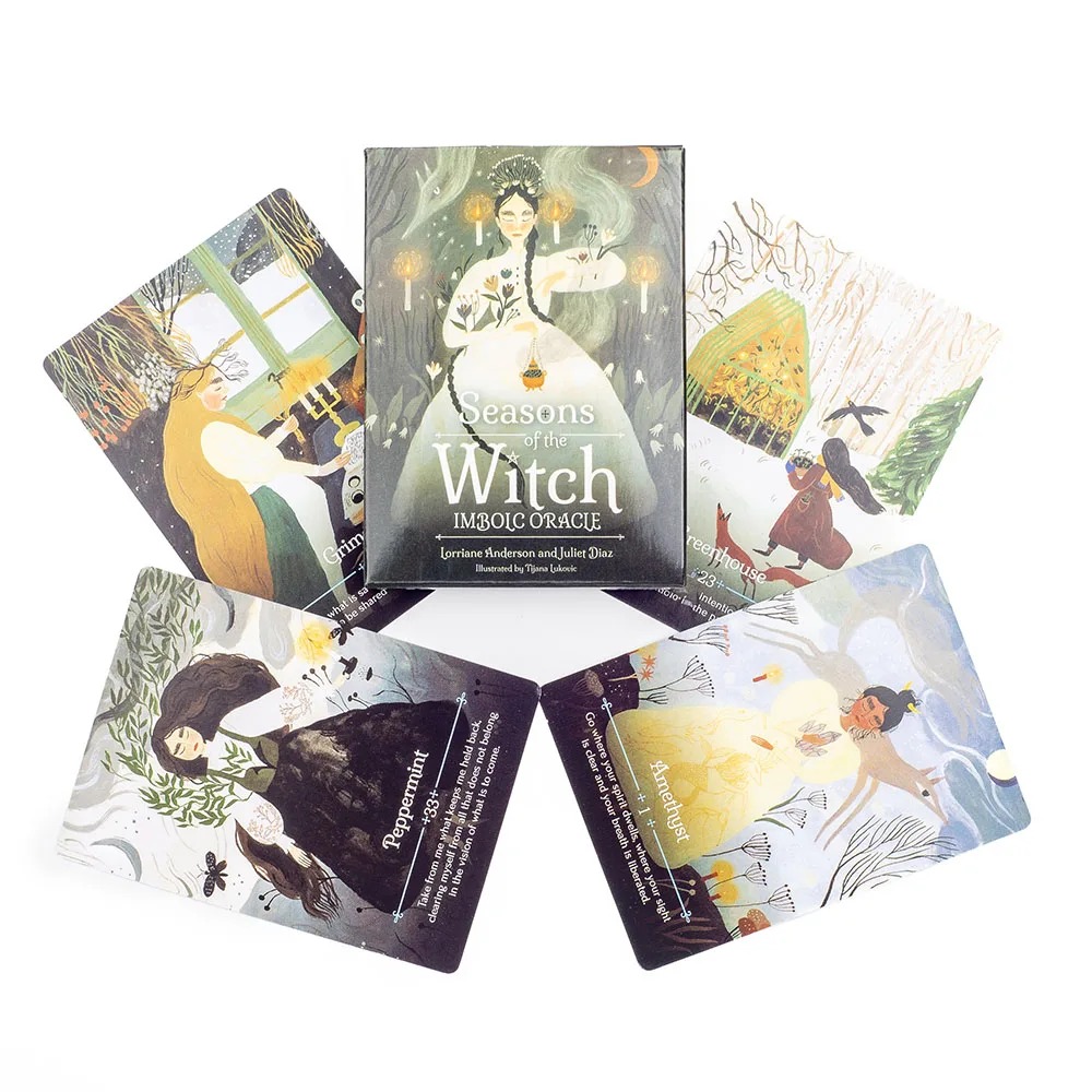 44 Cards 10.3*7.5cm Seasons of The Witch Imbolc Oracle Cards Evoke The Spirit of Imbolc  Seed of Spiritual Guidance