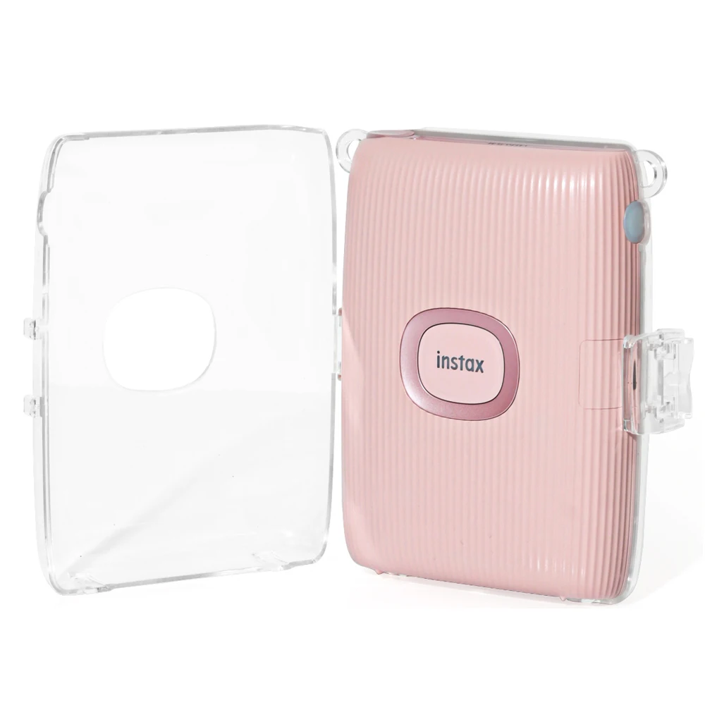 เคสคริสตัลใสสำหรับ Instax Mini Link 2, เครื่องพิมพ์ฝาครอบป้องกันกระเป๋าพร้อม Tali bahu กันตก