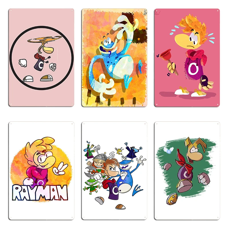 Rayman Legends علامات معدنية جدار ديكور جدار جدارية سينما تصميم Ales Mansay مع ملصقات لافتة من القصدير lum