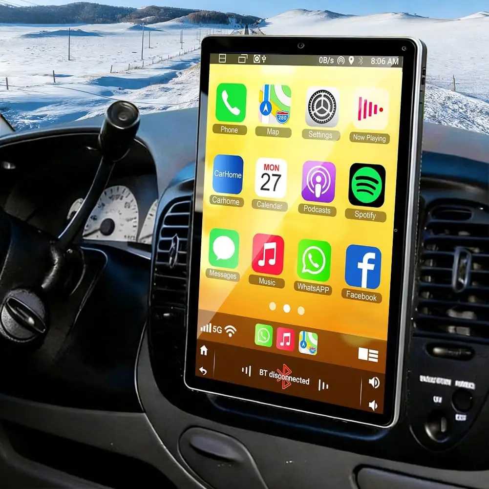 New Universal 10inch Android 15 2+32G Wireless Carplay Double Din Rotatable Touch Car Stereo Radio Multimedia Video Player GPS Navigation 5GWiFi AutoRadio Bluetooth MP5 Player USB FM Support Mirror Link SWC Backup Camera Split Screen