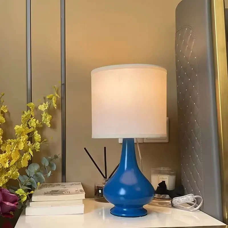 Hot Selling Wood Table Lamp White Fabric Shade Wax Warmer Wooden Mini Base