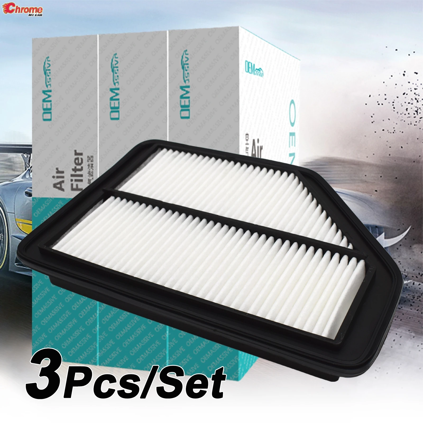 3Pc For HONDA CR-V II RD III RE FR-V BE 2.2 Diesel Engine Car Parts Accessories Engine Air Filter Cleaner Element 17220-RMA-E00