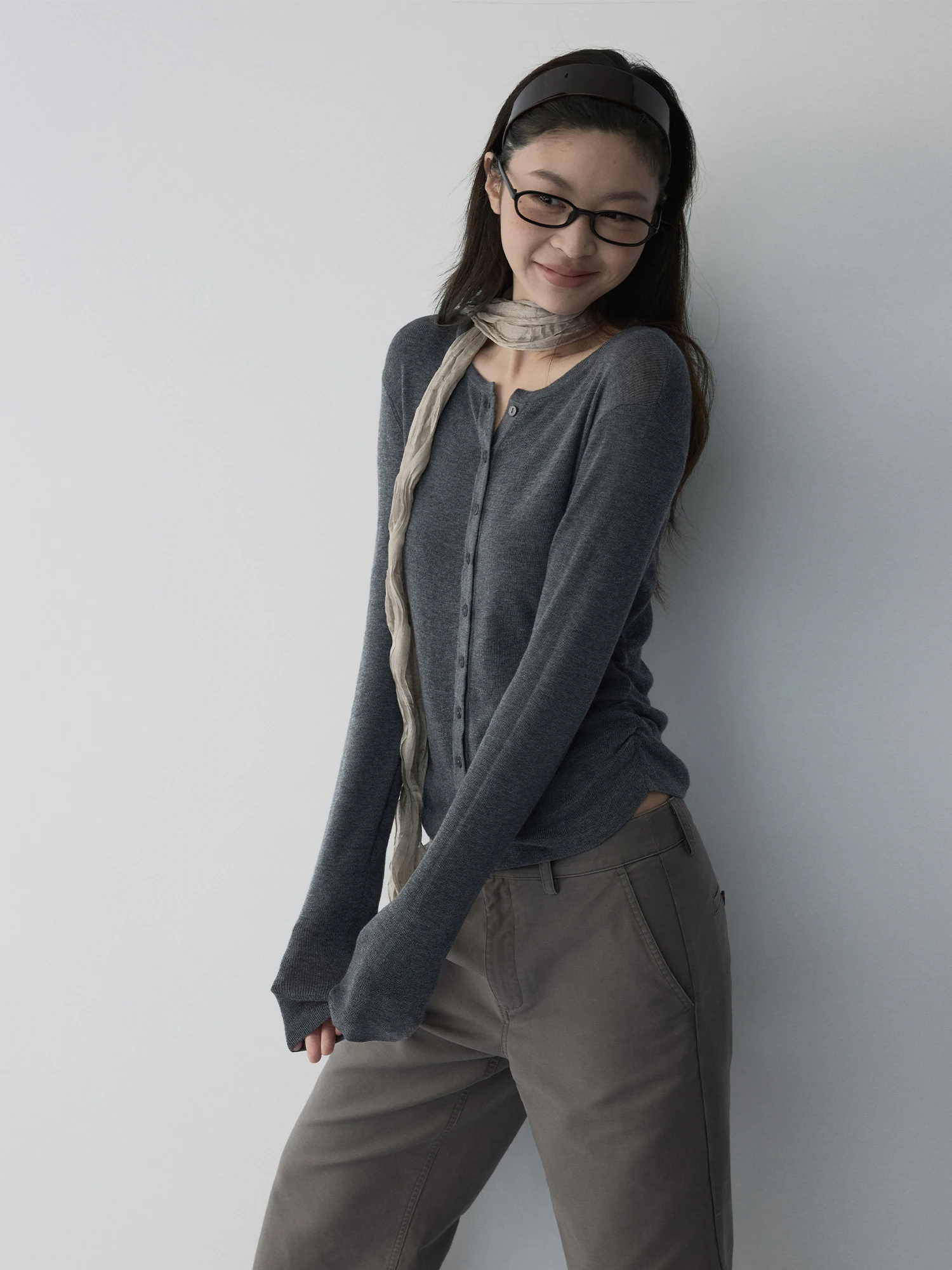 HaveRice Restaurant Sweet Coconut Knitted Cardigan Wool Blend Slimming Knitted Top Women's Soft Silk Polyester Blend Long Sle...