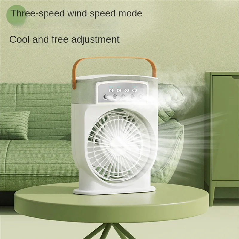 AF93-Air Conditioner Fan USB Personal Air Cooler Mini Humidifier Misting Fan With 7 Colors LED Lights Portable Fan