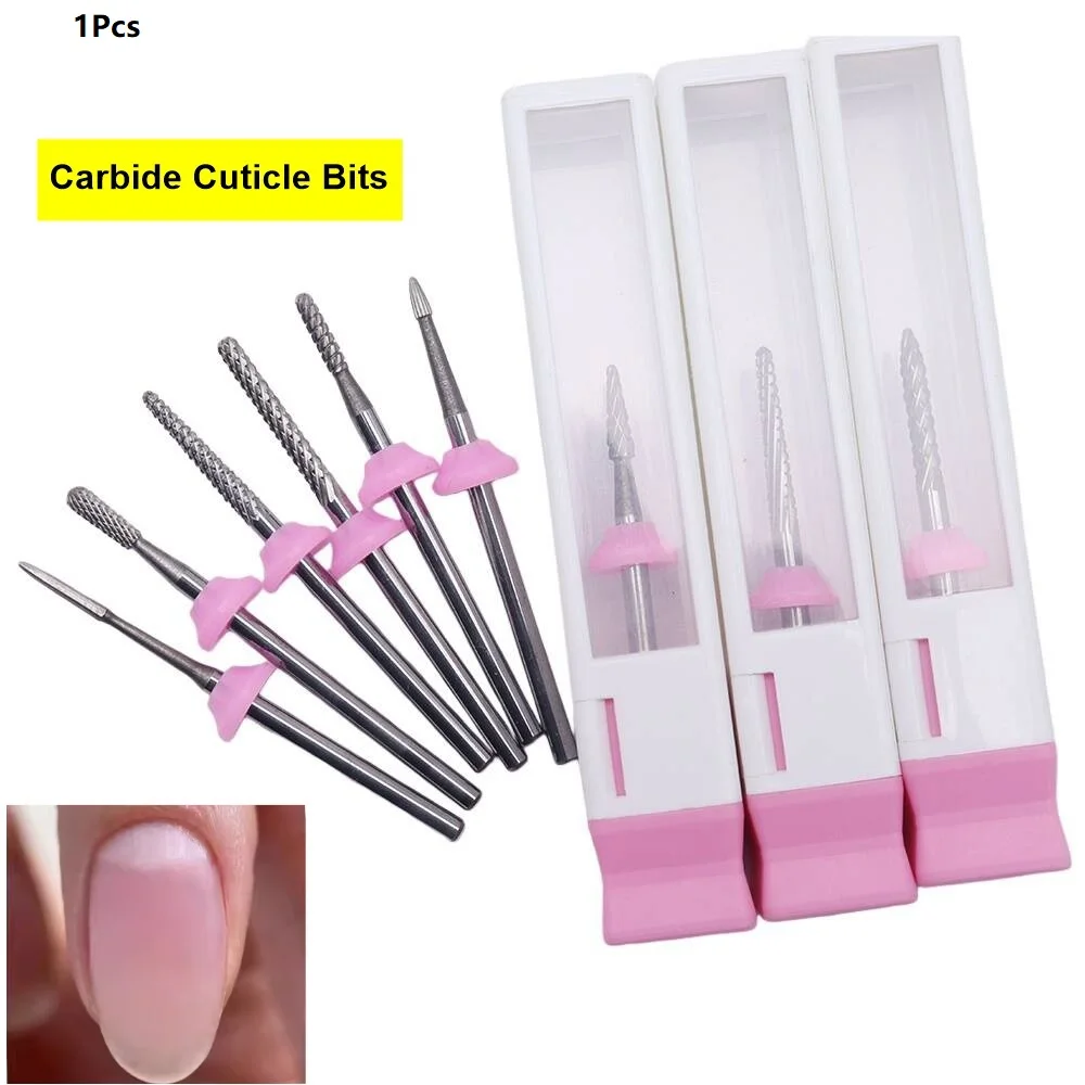 1Pcs Carbide Nail Drill Bit, Tungsten Steel Nail File Cutter, Pedicure Manicure Milling Cutter Tool, 2.35mm, with Compatible wit