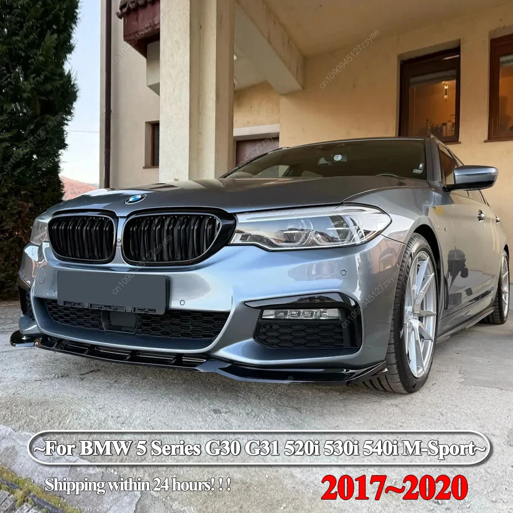 Para-choque dianteiro do carro spoiler divisor difusor para bmw série 5 g30 g31 520i 530i 540i m-sport 2017-2020 bodykits tuning preto