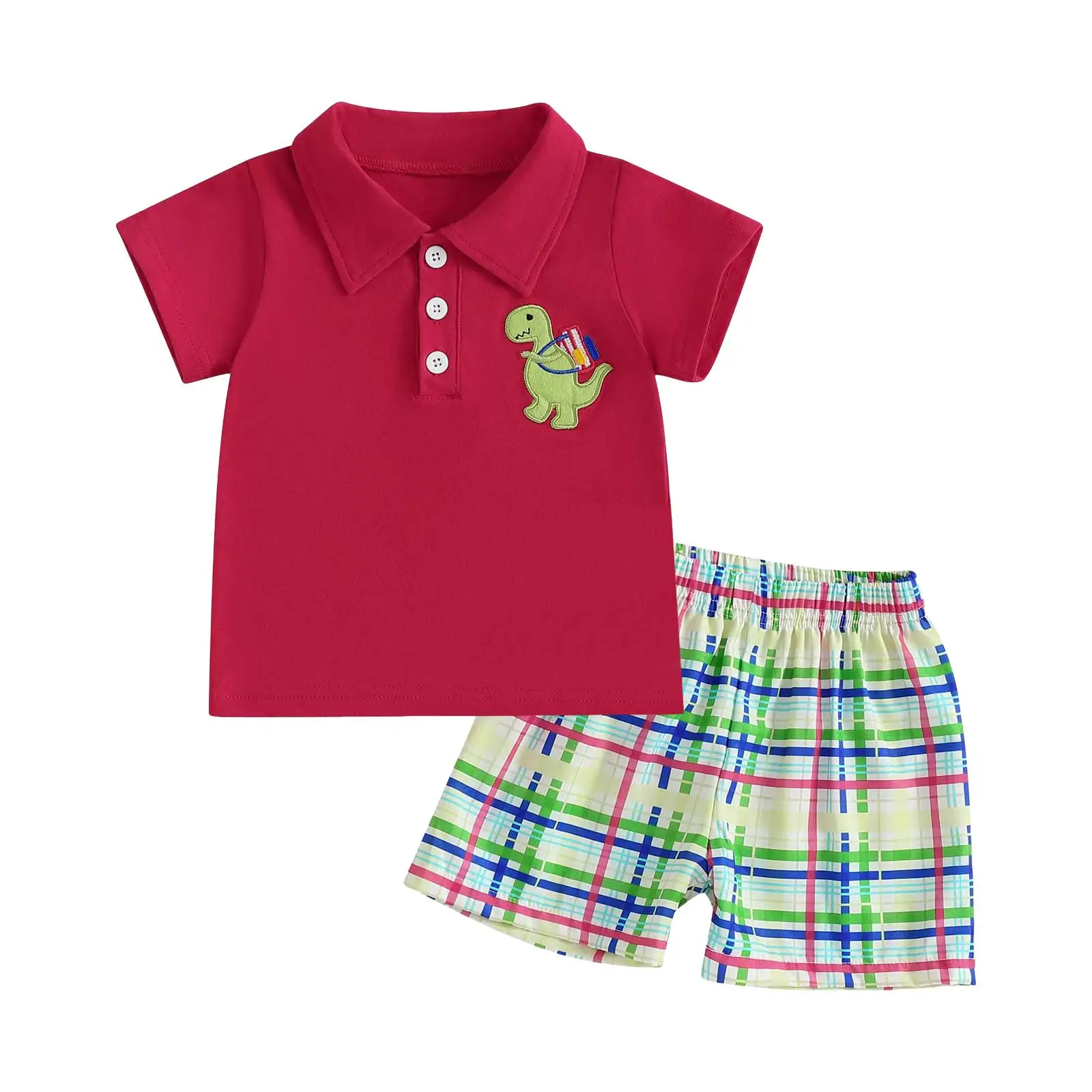 

Baby Boy Layering Baby Boy Summer Outfit Set Short Sleeve Pocket T Shirt And Checkered Shorts Cute Infant Toddler Apparel
