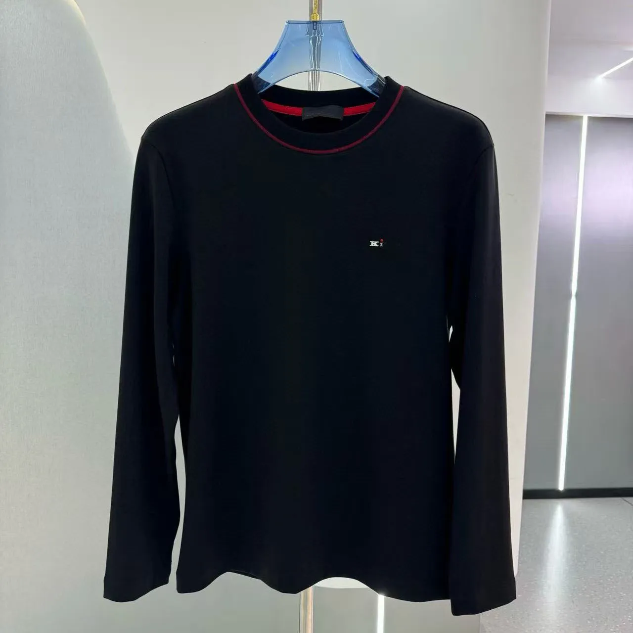 

Италия Kiton25 осень и зима новая повседневная мода вышивка старые деньги стиль мужской круглый вырез с длинным рукавом