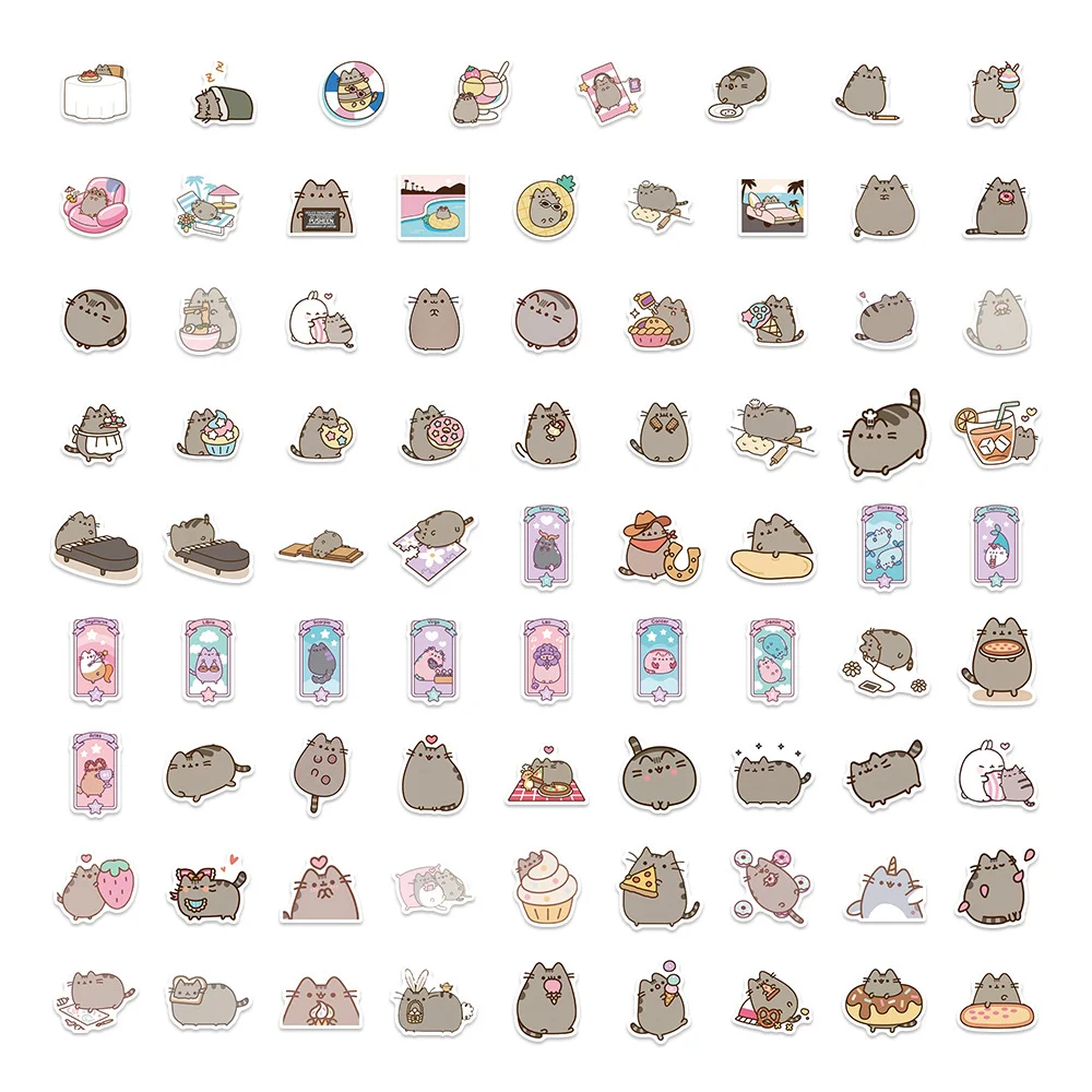 80 Stück Cartoon Niedliche Pusheen Aufkleber aus PVC-Material, personalisierbar, DIY, für Handy, Kühlschrank, wasserdicht, Kinderspielzeug-Aufkleber. – Detail 4