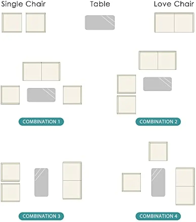 Ensemble de meubles de porche et de balcon, ensembles de meubles, ensembles de conversation, WUNICEF, extérieur, 4 pièces