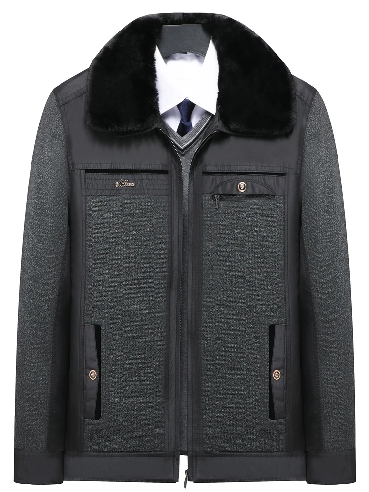 

Мужская утепленная куртка на флисовой подкладке для мужчин среднего возраста, осенне-зимняя, хлопковая, для папы и дедушки, повседневная, модная, в городском стиле