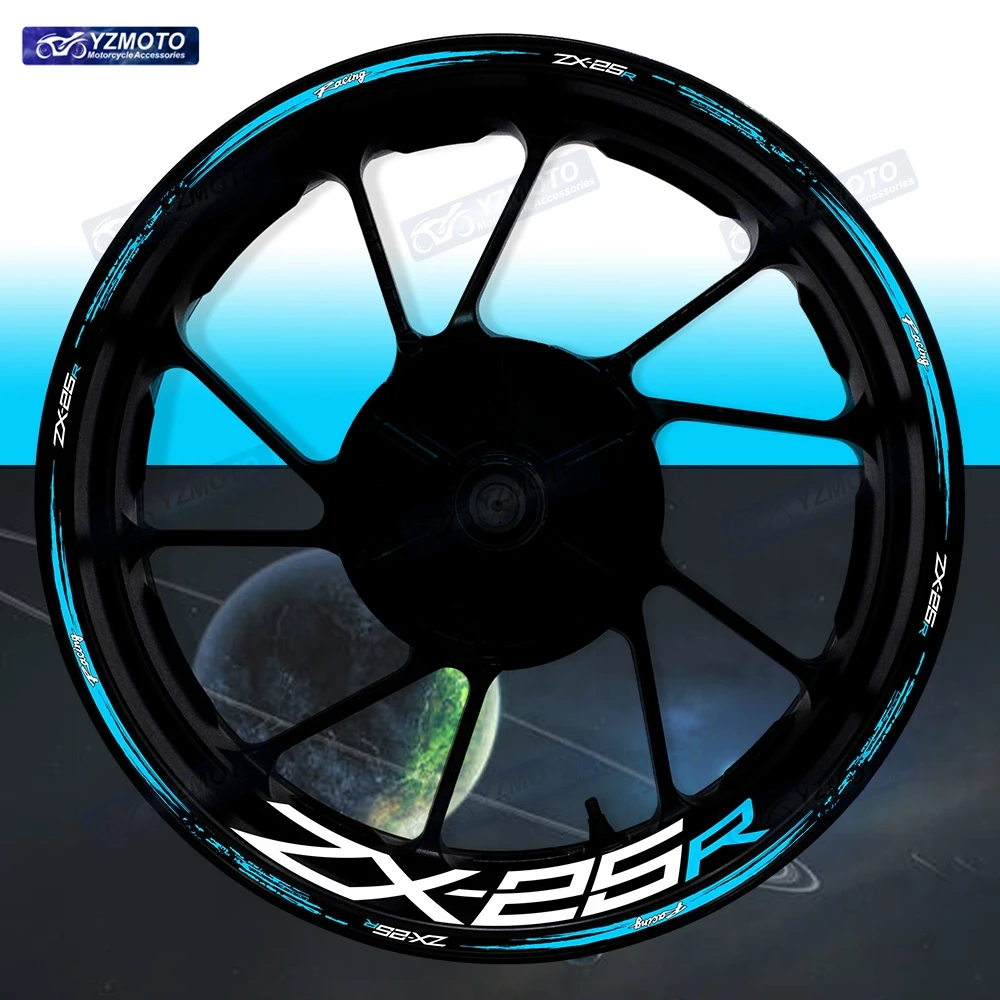 

For ZX-25R ZX25R ZX 25R Motorcycle 17 Inch Front And Rear Wheel Sticker Hub Decal Reflective Waterproof Decorative Rim Stickers