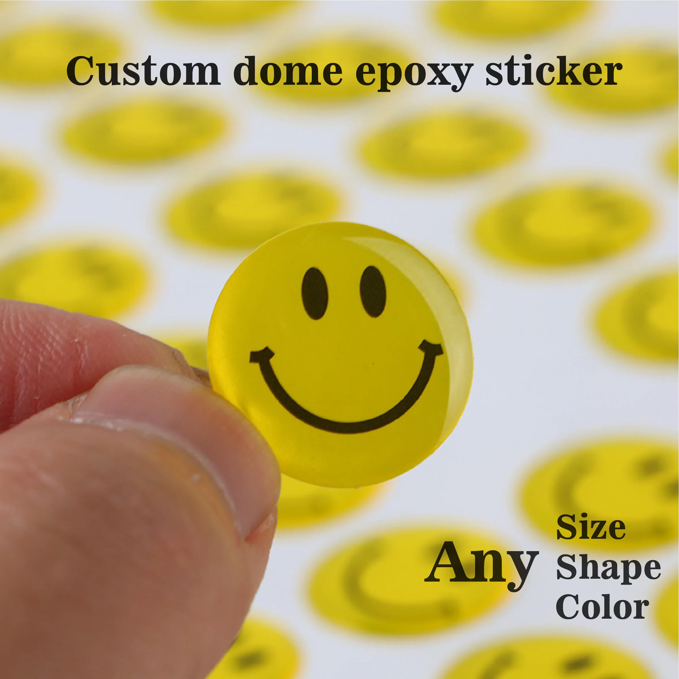 100pcs Custom Epoxy Sticker Colored Printing Label Your Own Brand 3D Car Label