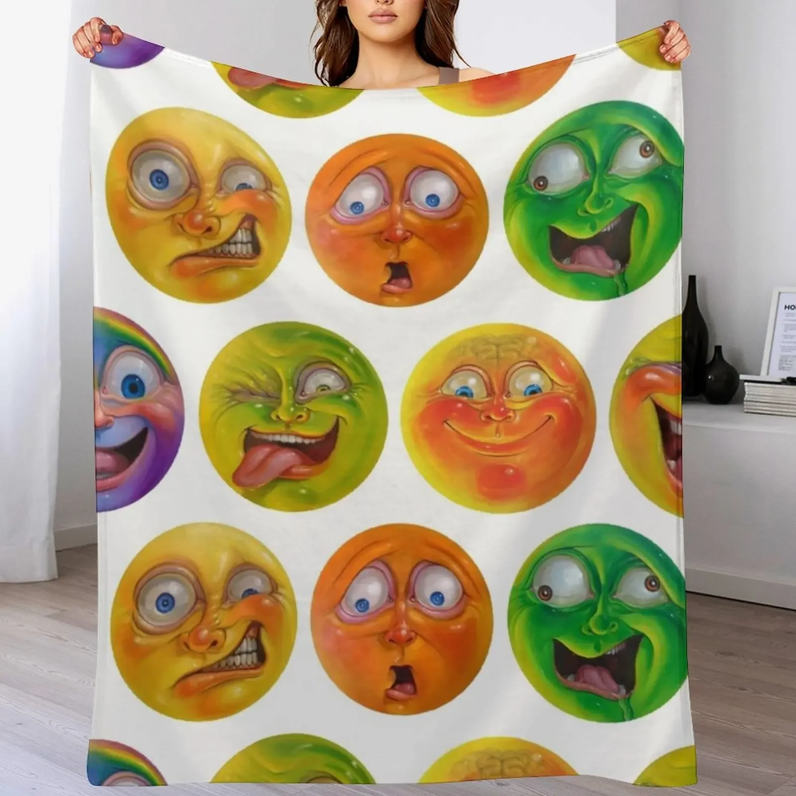 

Jelly heads Throw Blanket for sofa Soft Big Decoratives Soft Blankets