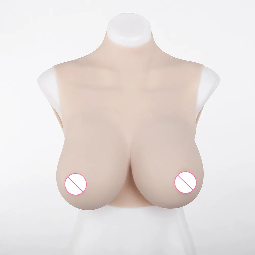 

E-cup Short High Necked Half Body Solid Fake Chest CD Disguised Fake Mother Liquid Silicone Chest