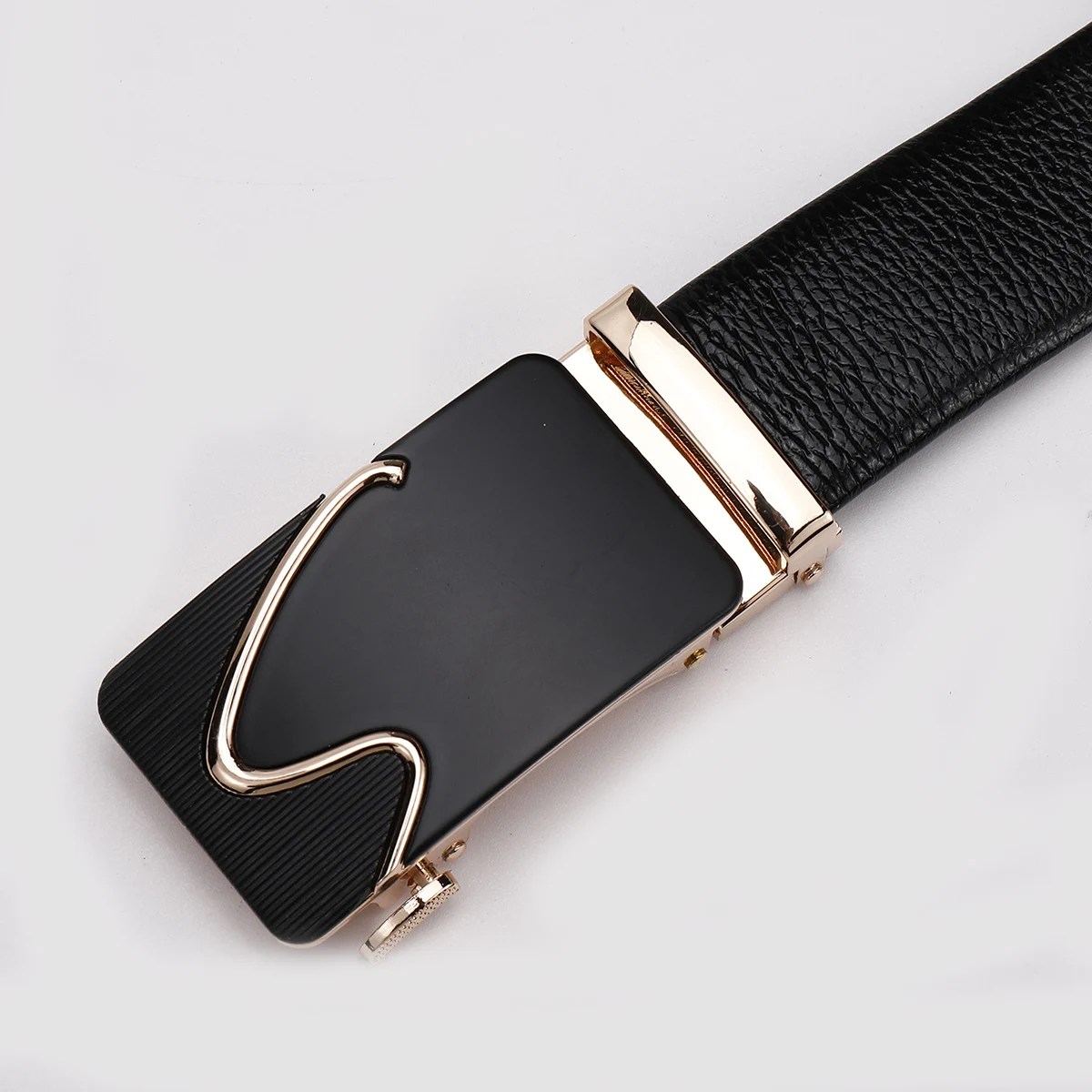 حزام أزياء رجالي، حزام بإبزيم معدني من الجلد عالي الجودة مكون من طبقتين، مناسب لسراويل العمل والجينز. #4
