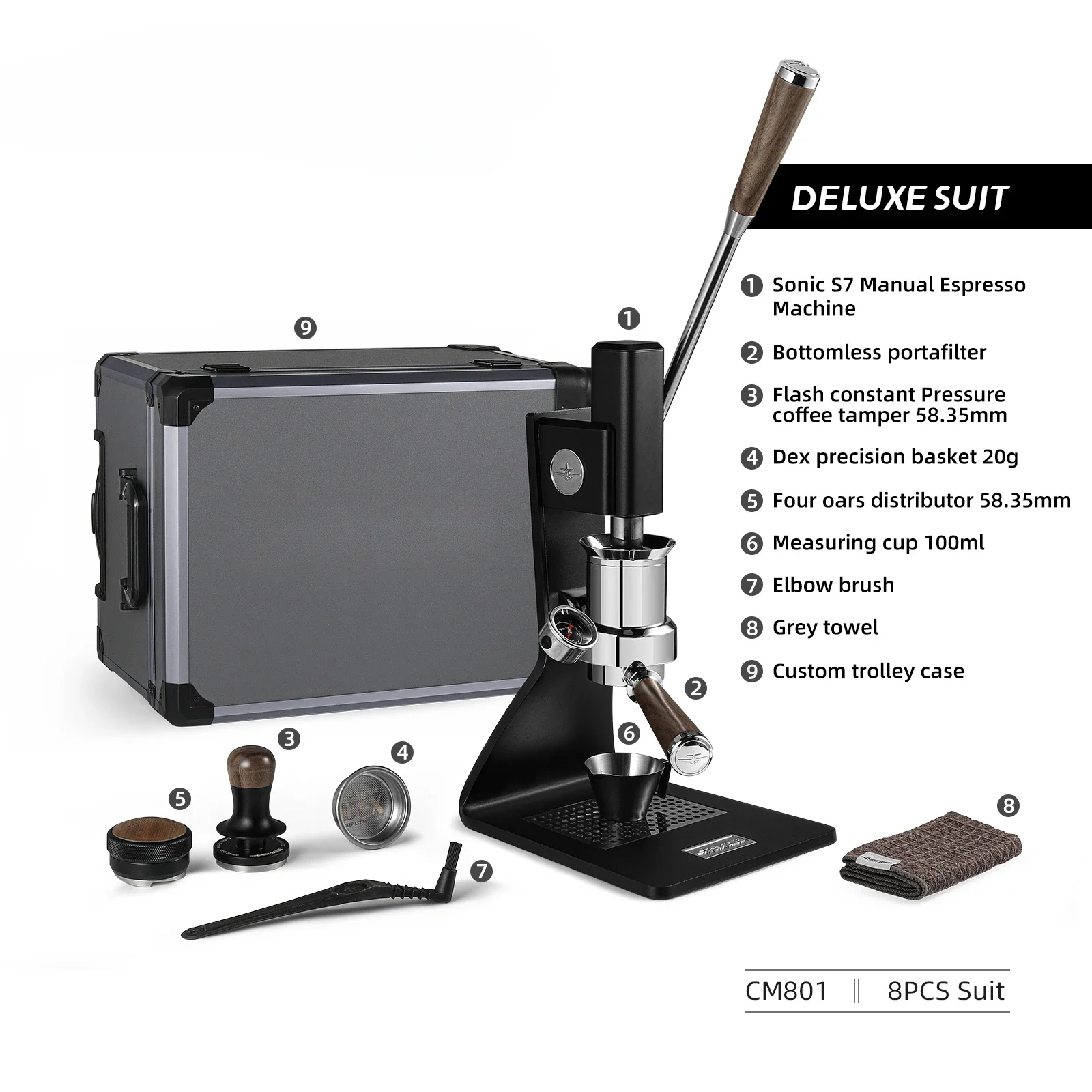 

Manual Lever Espresso Maker 58mm Professional Variable Pressure Espresso Machine Portable Camping Home Coffee Maker