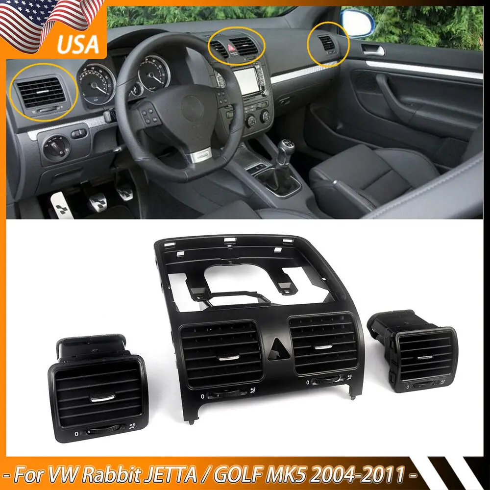 

Dashboard Central Air Outlet Vent Set Fit For 2004-2011 VW Jetta Golf Rabbit MK5 Car Accessories