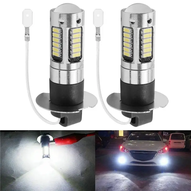 Unique 12Pcs H3 Super Bright LED Fog Driving DRL Light Bulbs Kit 6000K White