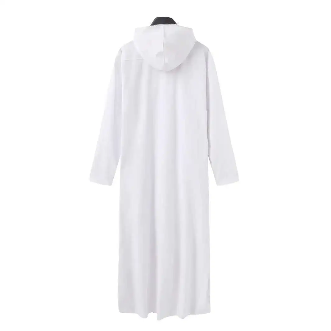 Dubai 2025 Turkey Muslim Men's Pocket Solid Color Hat Wearable Robe Thobe Msl1 Robe Abaya Ramadan Dubai Luxury Islam Elegant