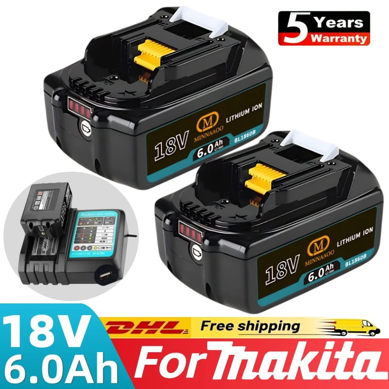

For Makita genuine lithium-ion rechargeable battery 6AH 18V bl1860BL1830BL1850BL1860b battery for electric tools.