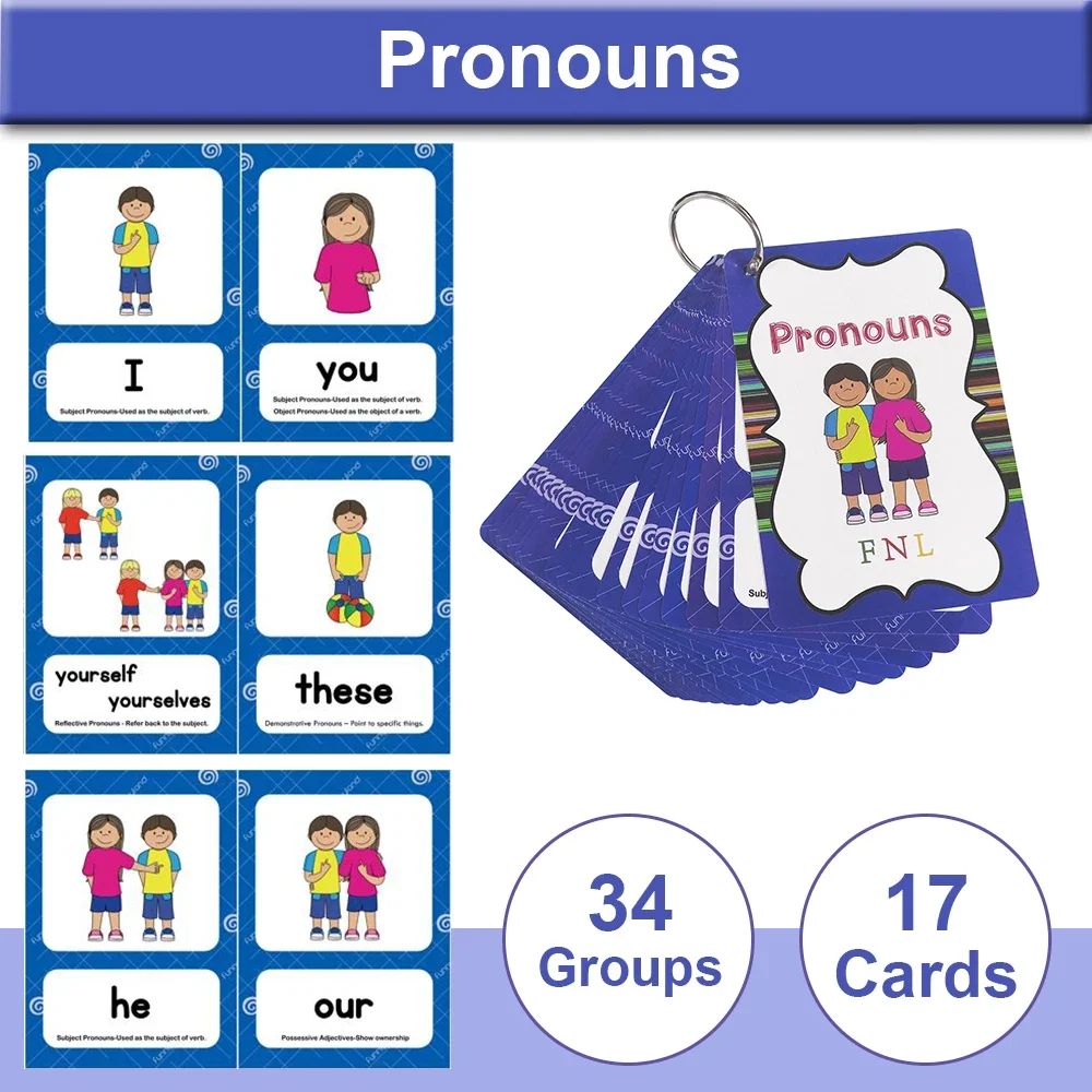 Grammar Learning Cards Vocabulary Building English Words Teacher Teaching Aids Kids Classroom Educational Montessori Materials