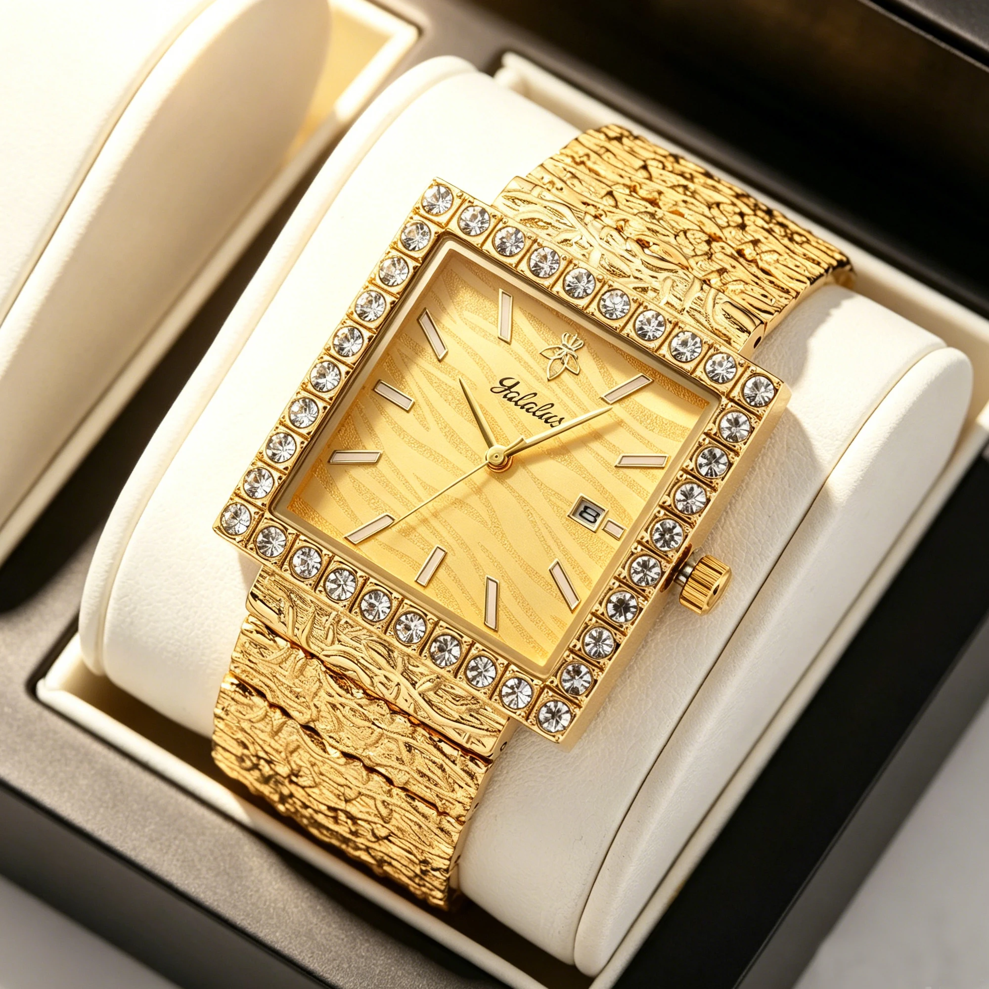 YaLaLuSi Fashionable Men’s Watch Affordable Luxury Business Diamond Set Bracelet Watches Perfect as Gifts