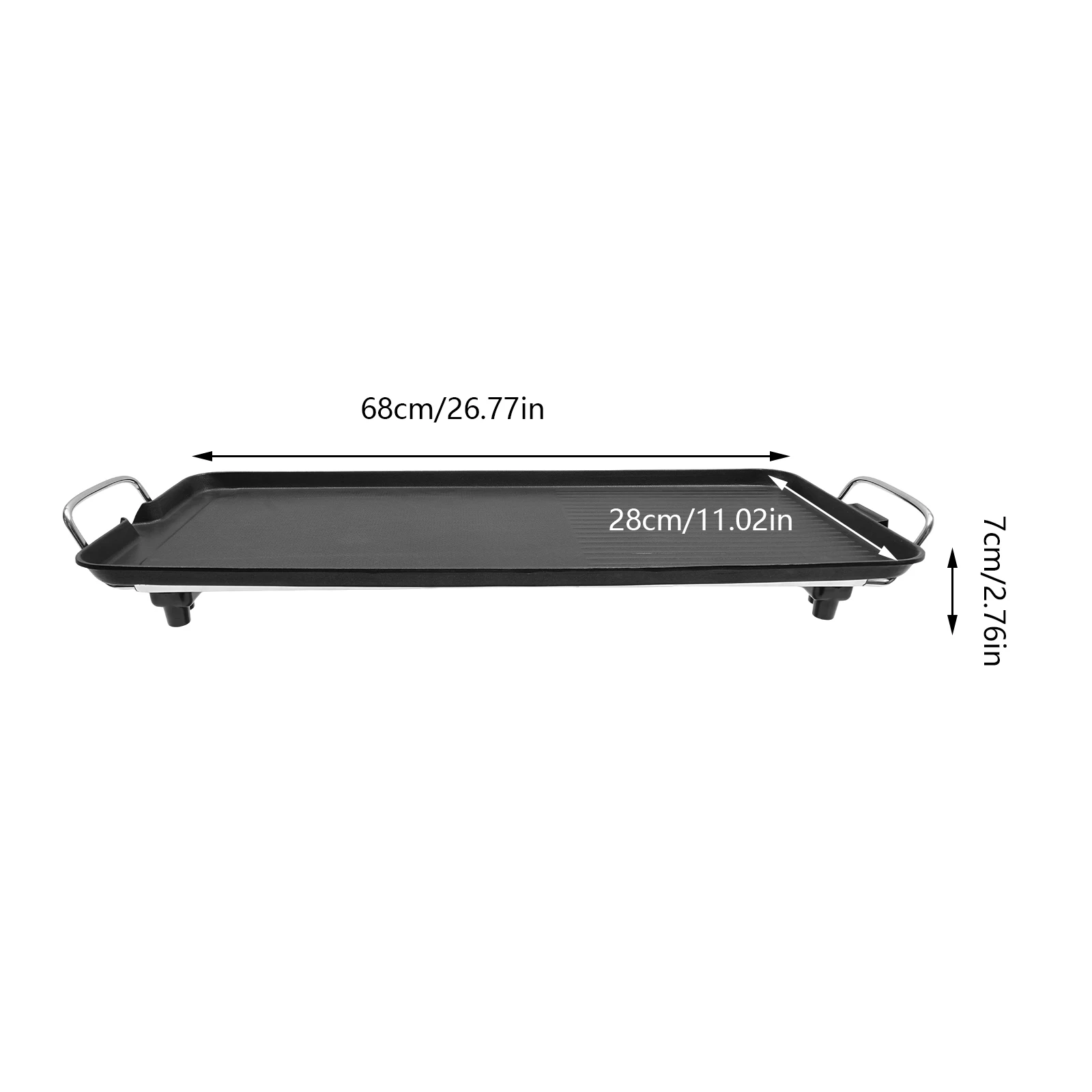 Gril de Barbecue extérieur Portable, gril électrique moderne en métal noir avec une grande Surface de gril de 68.0x27.99cm, utilisé pour le Camping