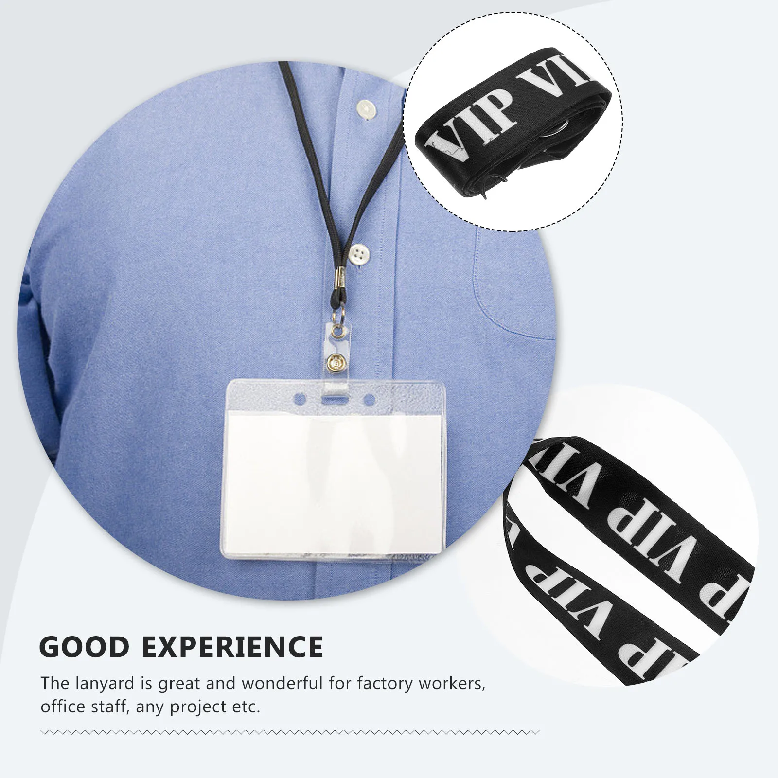 

2pcs Polyester Lanyards Light Weight ID Card Hanging Ropes Neck Lanyard for Men Badge Accessories Desk ganizer