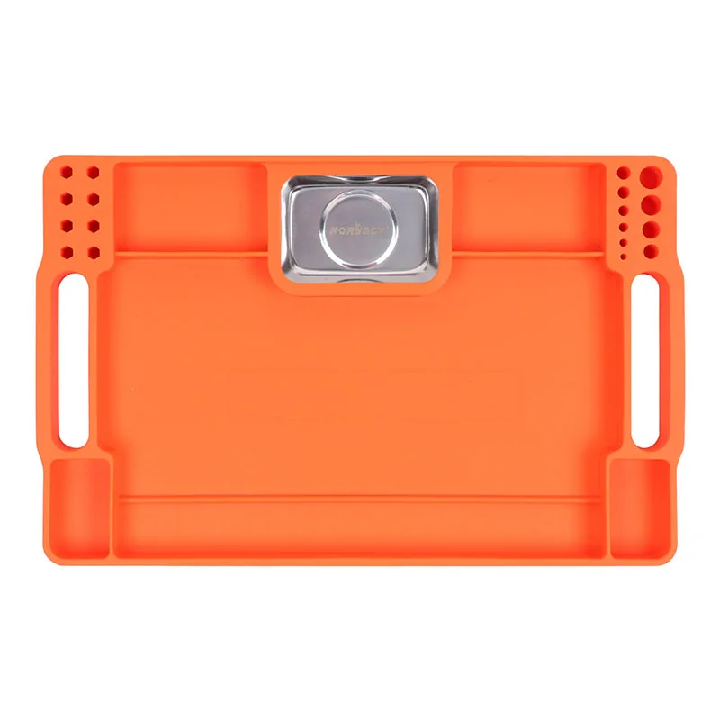 سيليكون أداة صينية مجزأة أداة إصلاح تخزين حامل متعددة الأغراض حصيرة سيليكون ميكانيكا أجزاء صينية مع لوحة مربعة صغيرة