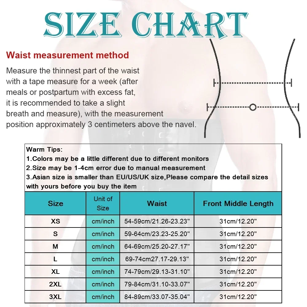 Men\'s Corset Waist Latex Waist Trainer Shapewear Belly Slim Belt Body Shaper Modeling Strap Abdominal Binder Corset Underwear