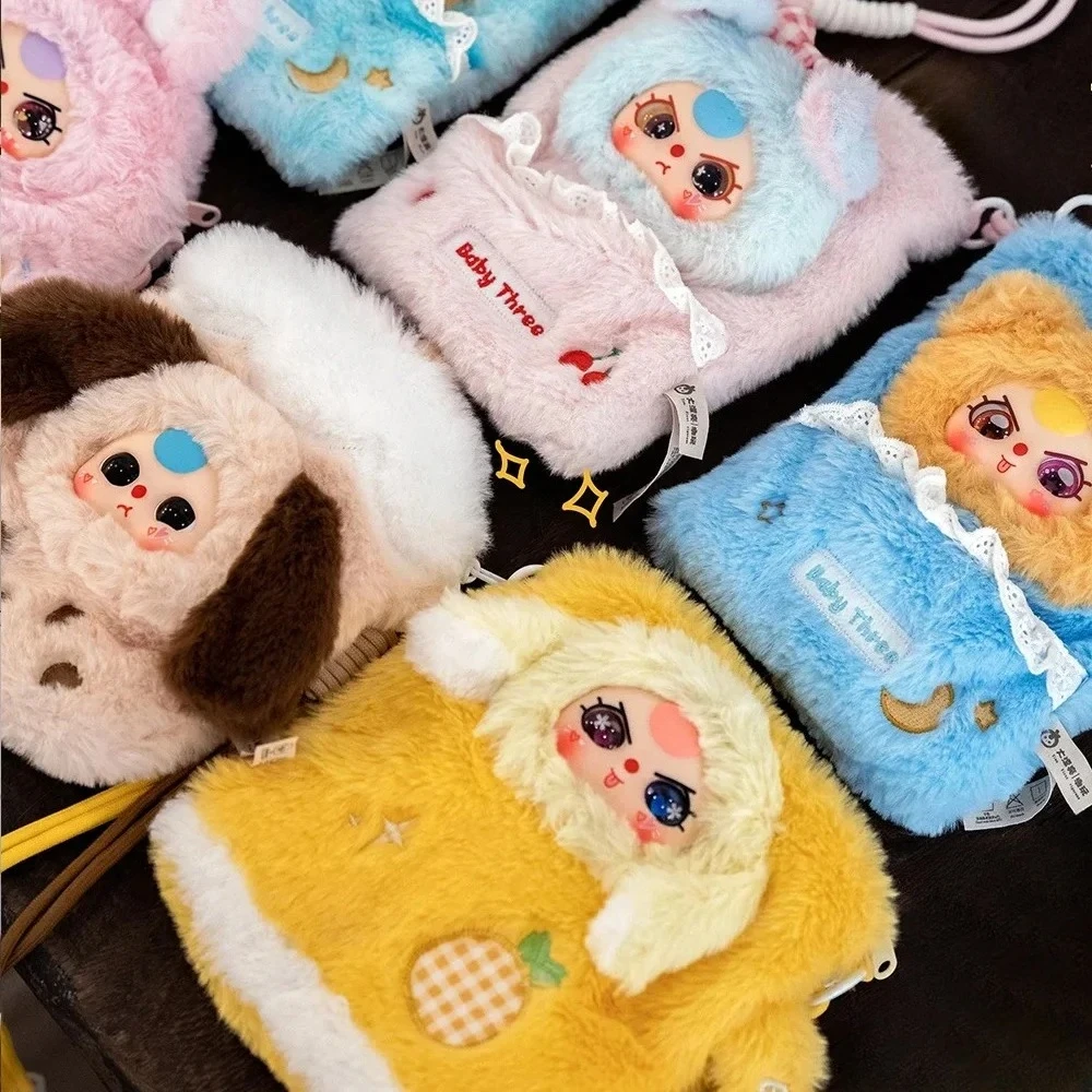 

Baby Three Mobile Phone Bag Series Kawaii Blind Box Fashion Trend Mystery Box Cute Enamel Doll Plush Collectibles Surprise Gifts
