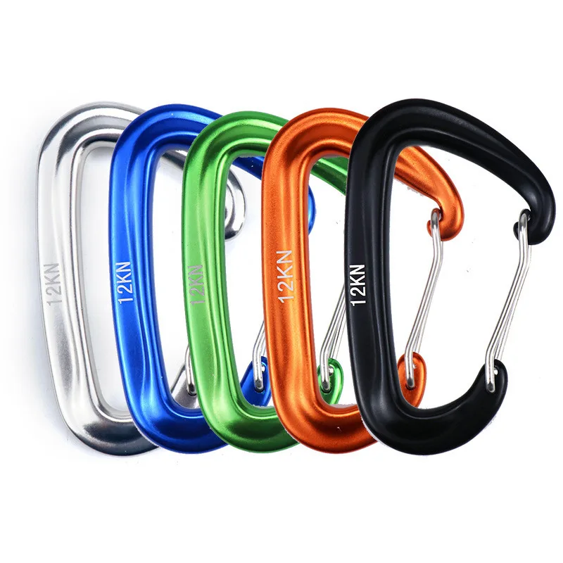 12KN Climbing Carabiners Heavy Duty D-type Clips Aluminum Alloy Hook for Hcks Camping