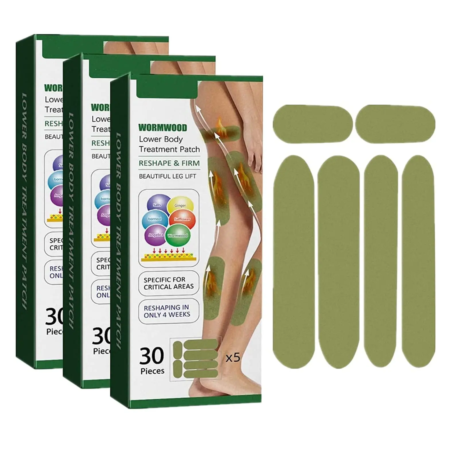 

3pcs Mugwort Leg-Sculpting & Lifting Patch leg lifting pads fat-eliminating leg stickers, wormwood plastic leg lift stickers