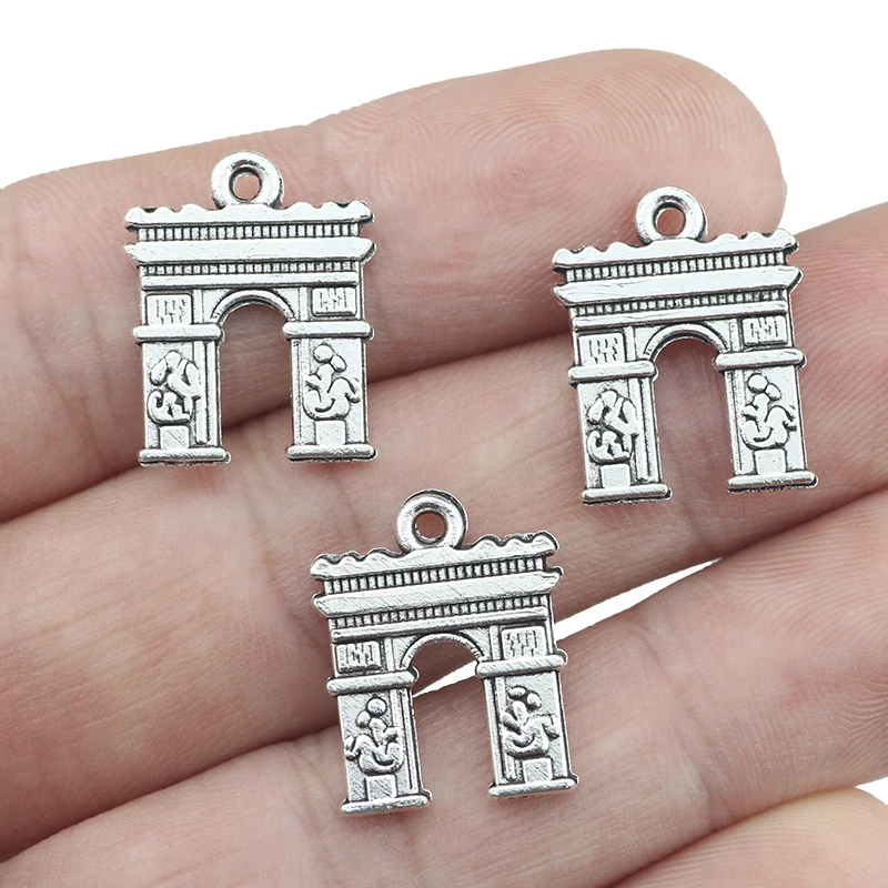 20 Pieces 15*18mm  Triumphal Arch Charms Antique Silver Color Pendant  For DIY Fashion Necklace Jewelry Bracelet Making