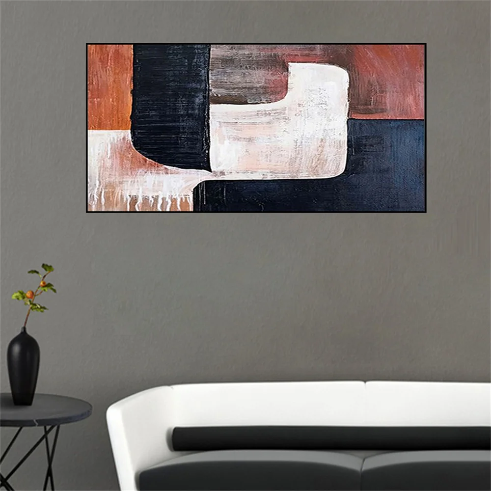 

Nordic Abstract Black And White Textured Gold Lines Pop Canvas Oil Painting Modern Paintings Decor Living Room Wall Art Pictures
