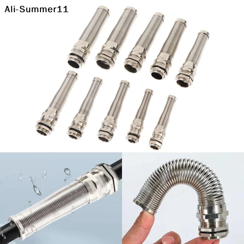 【U11】IP68 Electrical Waterproof Strain Relief Anti-Bending Nickel-Plated Brass Cable Gland Connector Nylon Metal Cord Grips