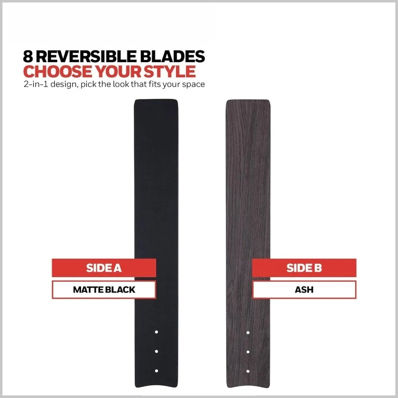 シーリングファン Xerxes モダン 62 インチ シーリングファン ライト付き、リモコン付きファン、LED 屋内ファン 8 枚羽根付き、マット