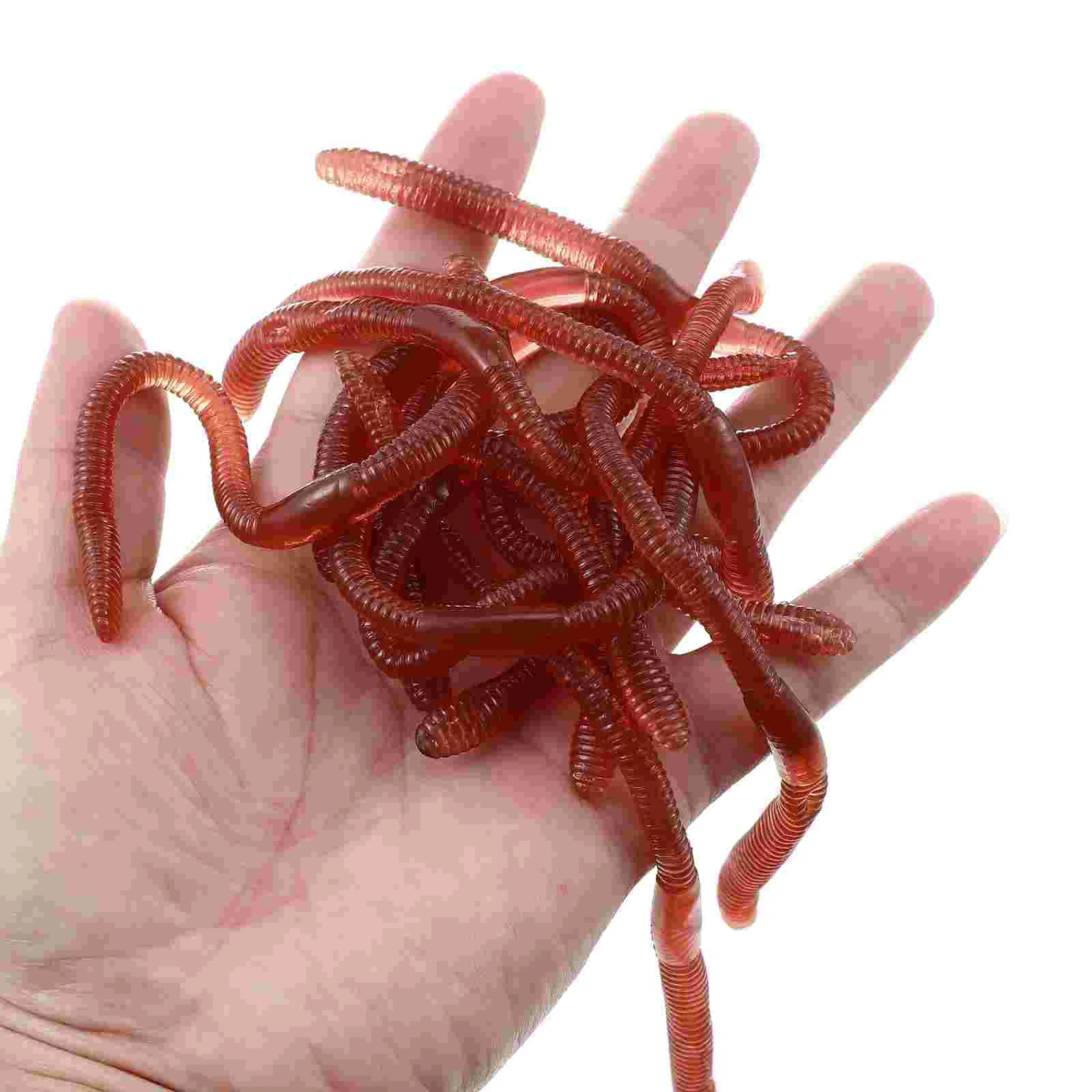 10 Pcs Simulation Earthworms Tricky Toys Artificial Earthworms Simulation Toys Models fake worms faux worms