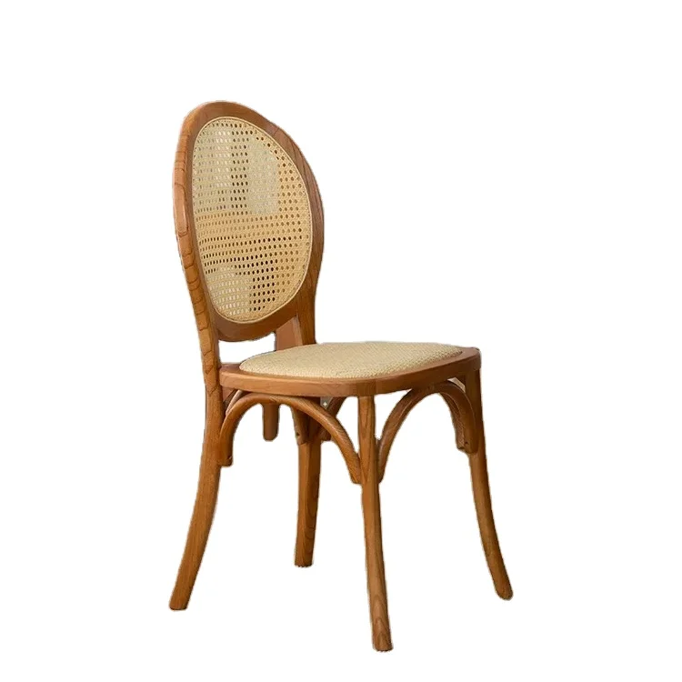 

Nordic Light Luxury Solid Wood Back Restaurant Modern Simple Home Coffee Design Teahouse Hotel Restaurant Rattan Chairs