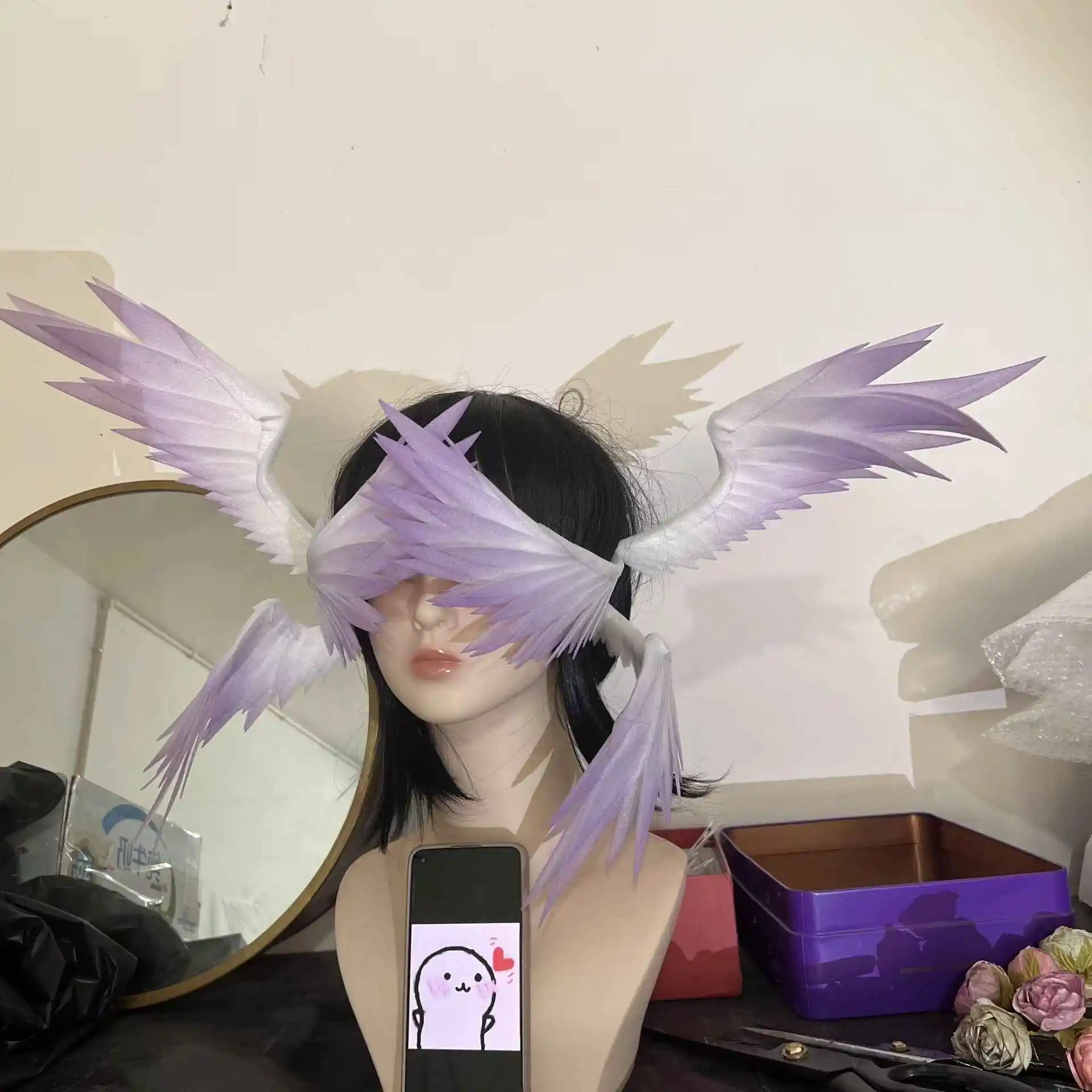 Robin Cosplay Seraph Feather Headwear Game Honkai Star Rail Mr. Sunday Costume Prop Brother of Robin Carnival Party Accessory