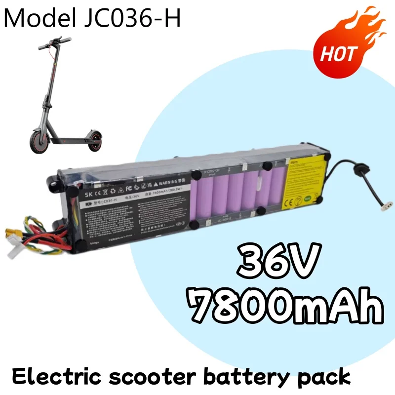 36V 7800mAh Lithium Battery Pack for  M365 Electric Scooter, Waterproof Bluetooth Replacement Battery with Charger