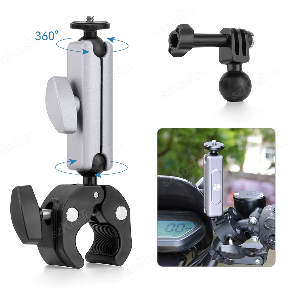 دراجة نارية المقود مرآة جبل ، قوس الدراجة ، حامل ل DJI oomo ، insta360 ، عمل الكاميرا ، اكسسوارات ل GoPro 12 ، 11 ، 10 ، 9 ، 8